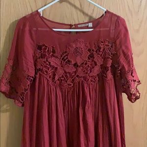 Anthropologie holding horses burnt orange dress